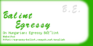 balint egressy business card